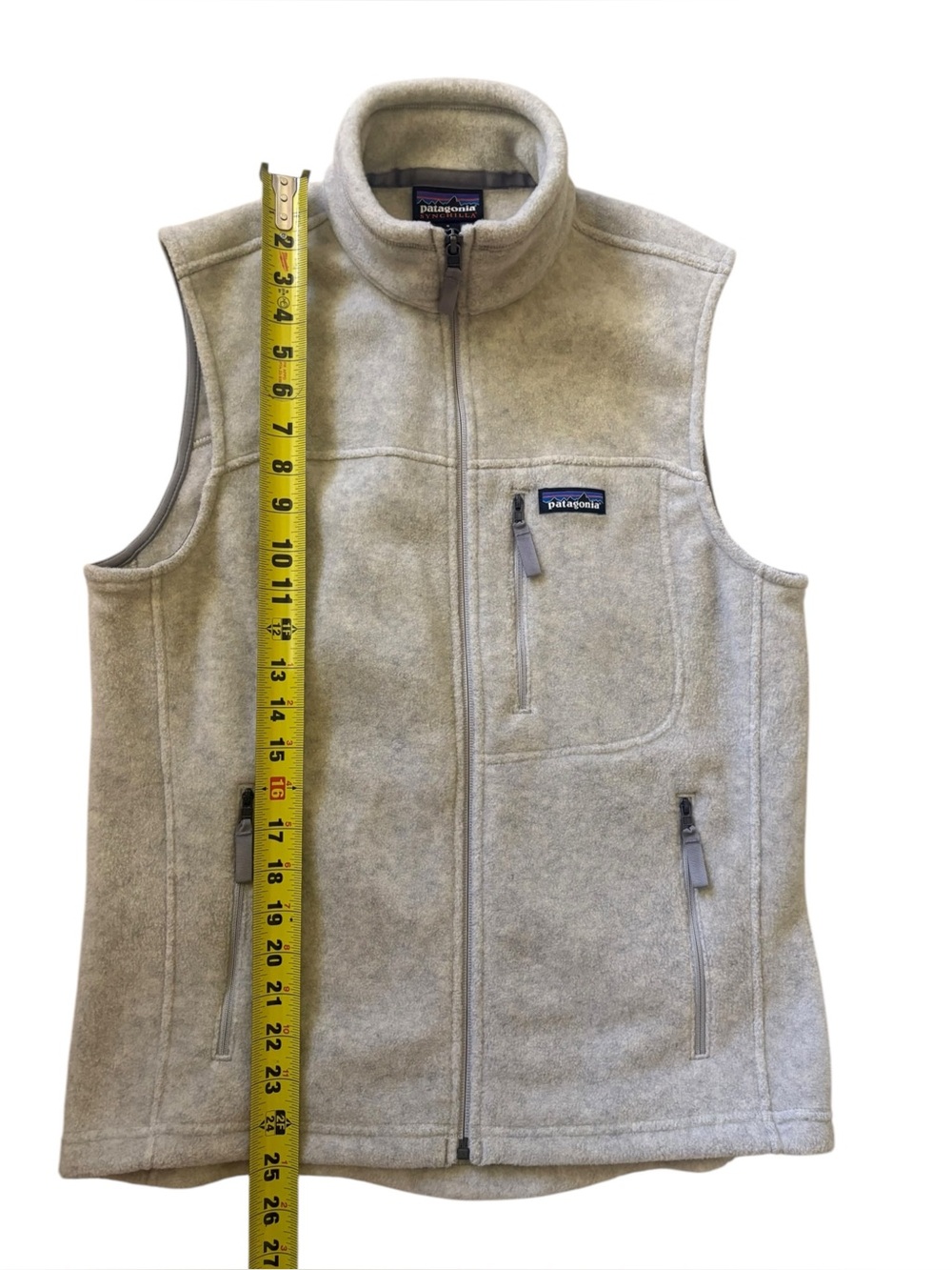 Patagonia Classic Gorpcore Synchilla Full Zip Fleece Vest Oatmeal Size S - Picture 5 of 10